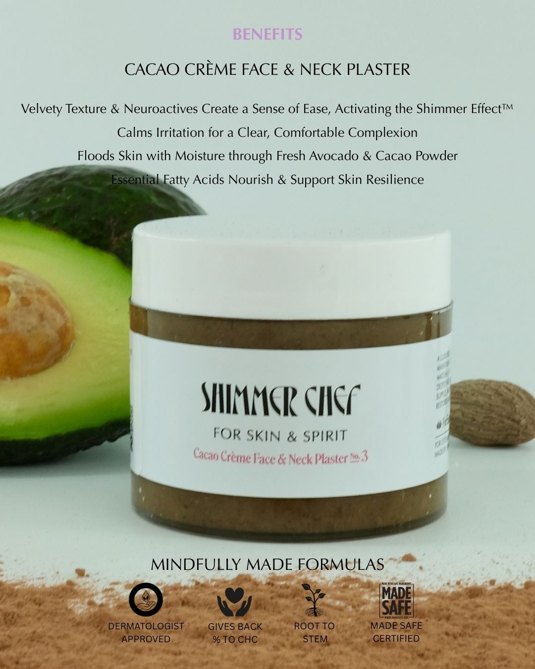 Cacao Crème Face and Neck Plaster – Shimmer Chef